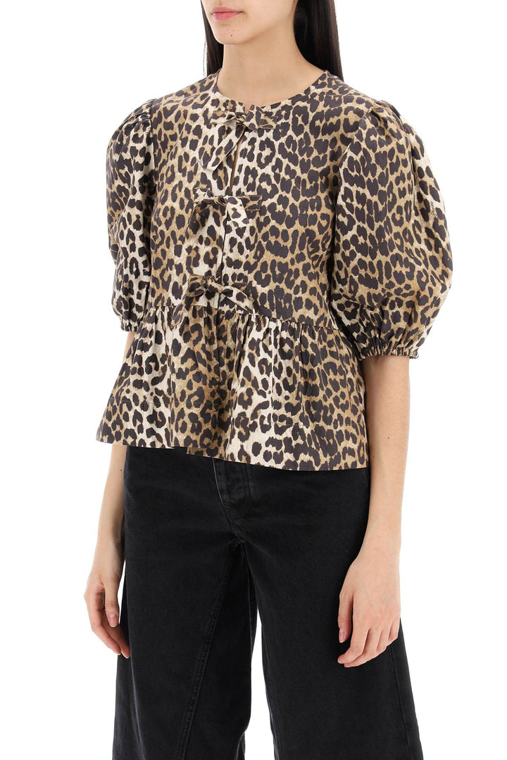 Leopard Print Peplum Blouse