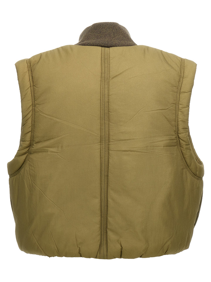 Padded Cropped Vest Gilet Green