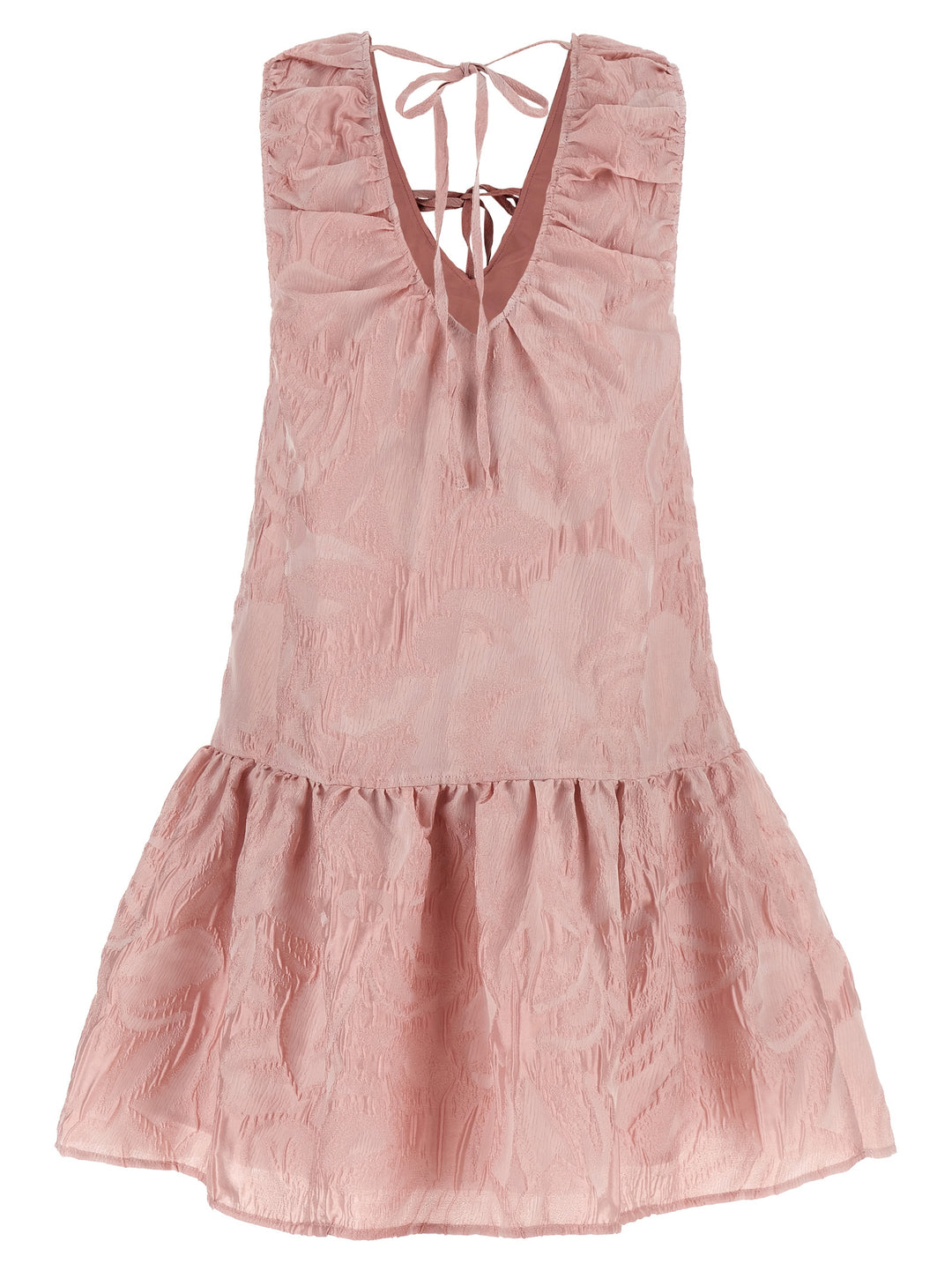 Cloqué Texture Dress Dresses Pink