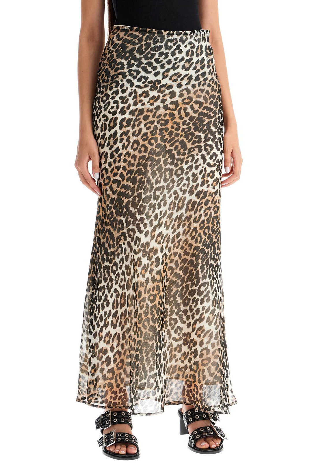 Gonna Lunga In Chiffon Animalier