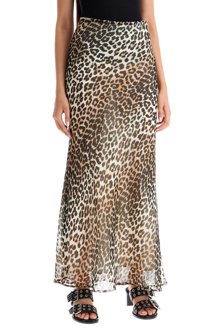 Gonna Lunga In Chiffon Animalier