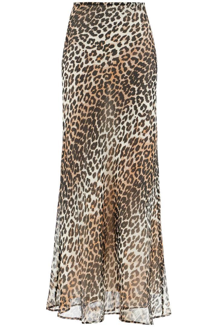 Gonna Lunga In Chiffon Animalier