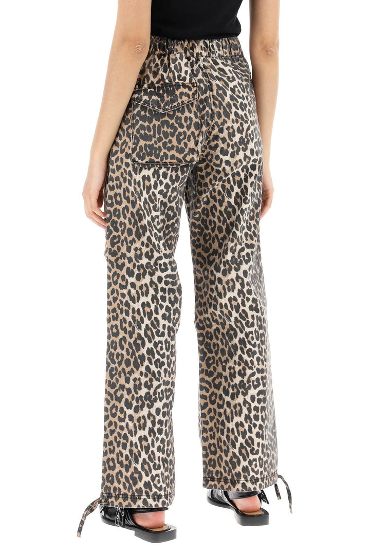 Pantaloni In Tela Di Cotone Animalier