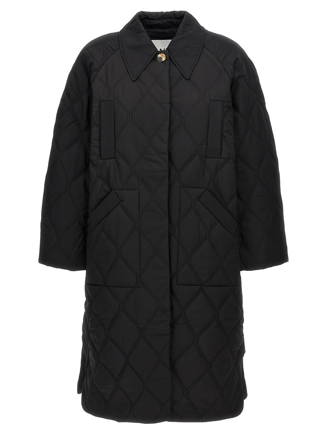 Quilt Raglan Casual Jackets, Parka Black