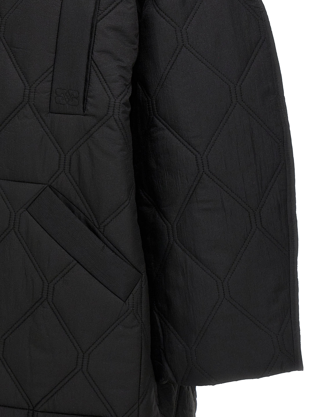 Quilt Raglan Casual Jackets, Parka Black