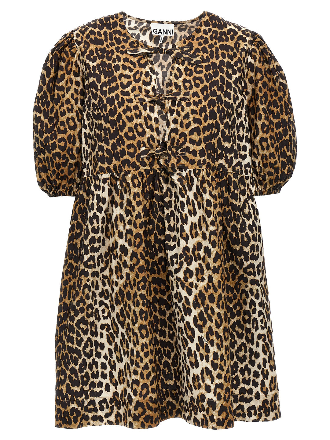 Leopard Poplin Dress Dresses Multicolor