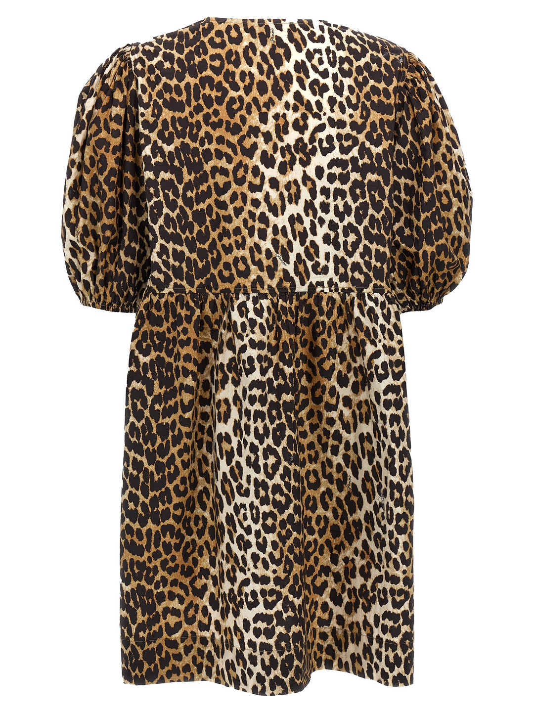 Leopard Poplin Dress Dresses Multicolor