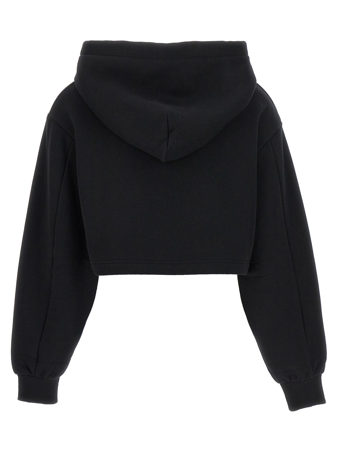 Dolce & Gabbana Logo Embroidery Cropped Hoodie Sweatshirt - Black | e3c9fed3e6c37e875ff7d359ef2c3d06f913e6cd