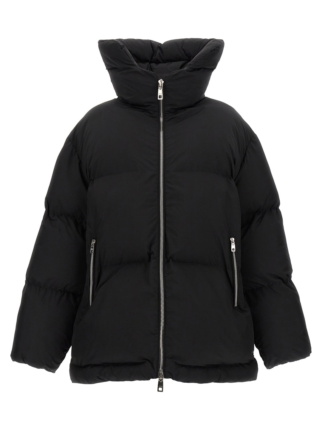 Logo Plate Down Jacket Casual Jackets, Parka Black