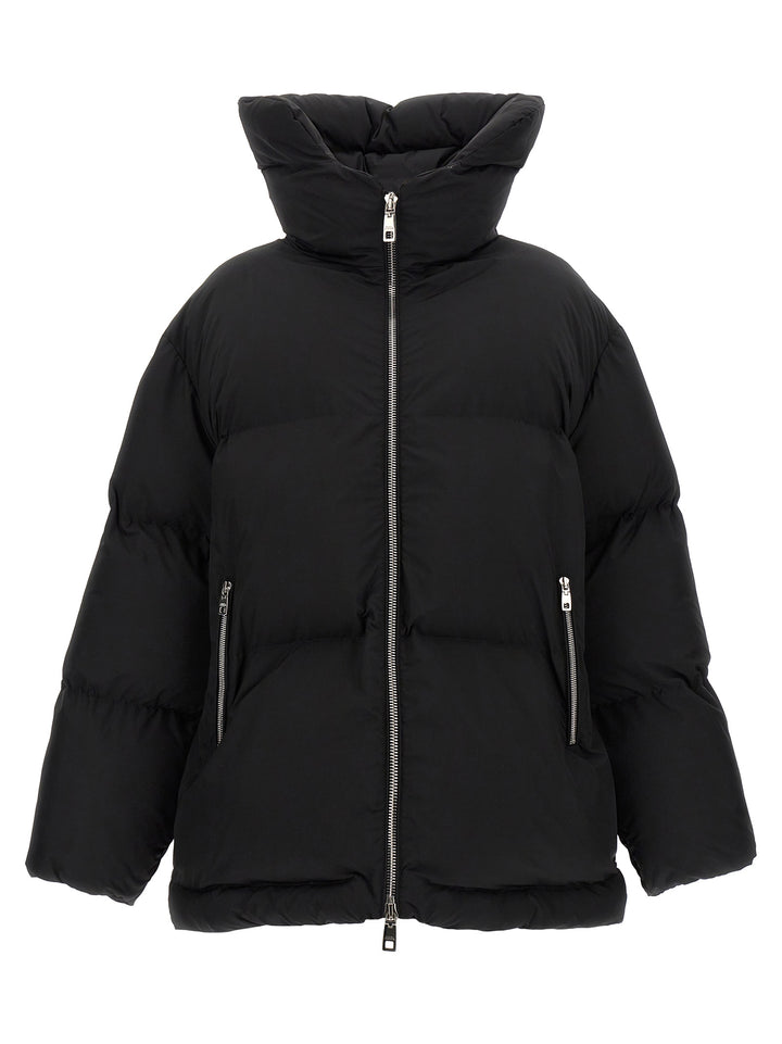 Logo Plate Down Jacket Casual Jackets, Parka Black