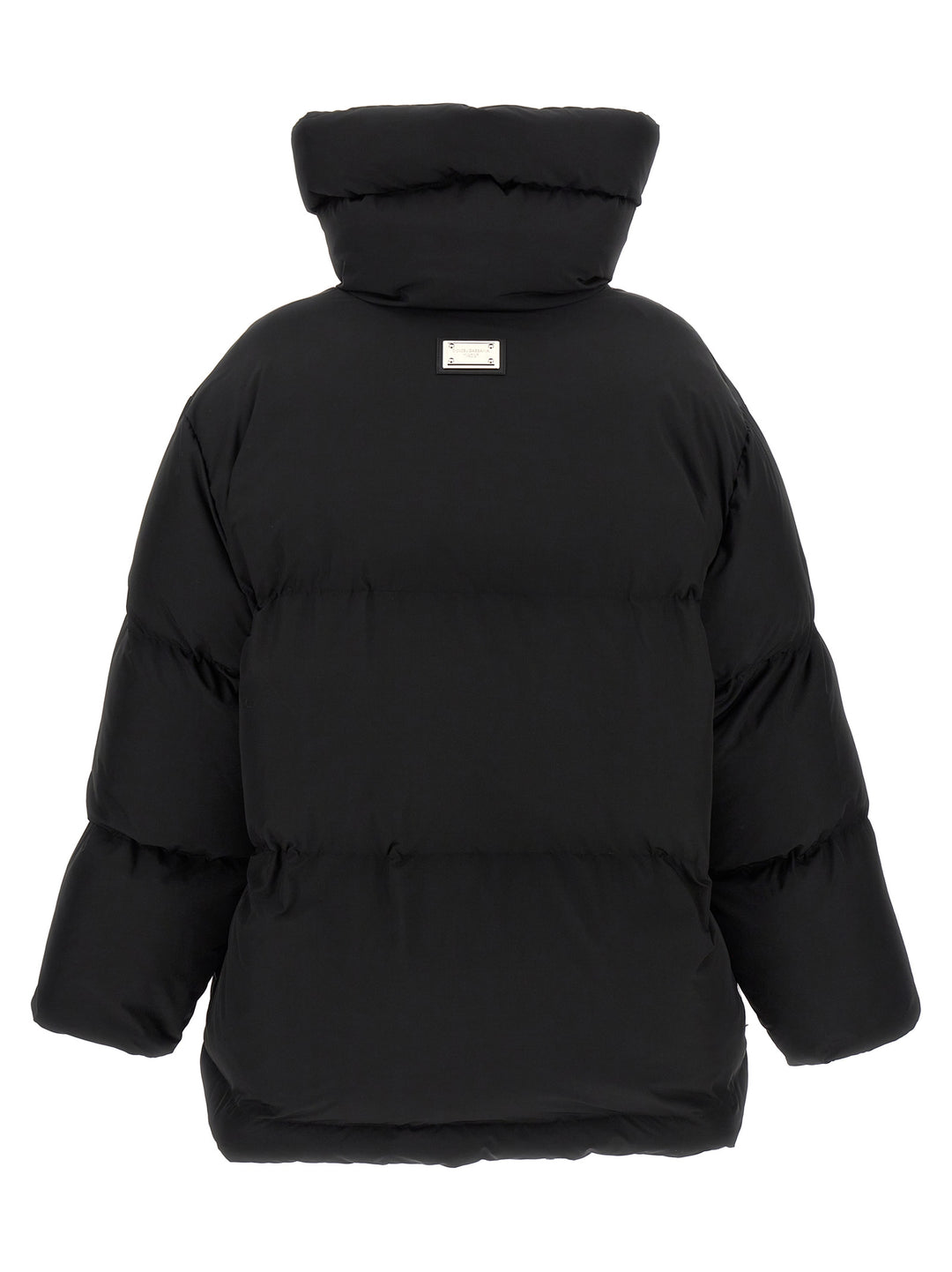 Logo Plate Down Jacket Casual Jackets, Parka Black