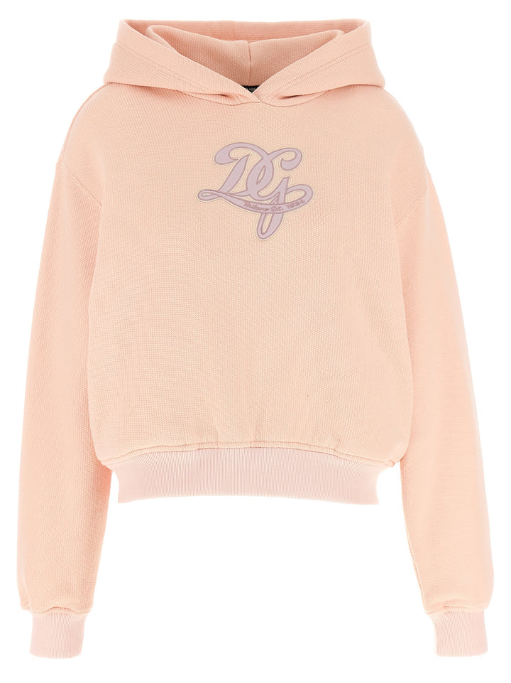 Dolce & Gabbana Logo Embroidery Hoodie Sweatshirt - Pink | feb15c6d6036b2f0ccc30f7ea1ec8ac67bb9363c