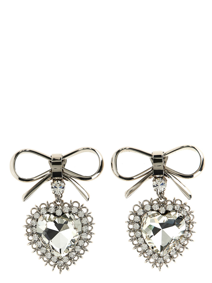 Alessandra Rich Metal Bow Earrings Jewelry - Silver | 1580c63183da0288fc39fcb0bf94f655abd10bc6