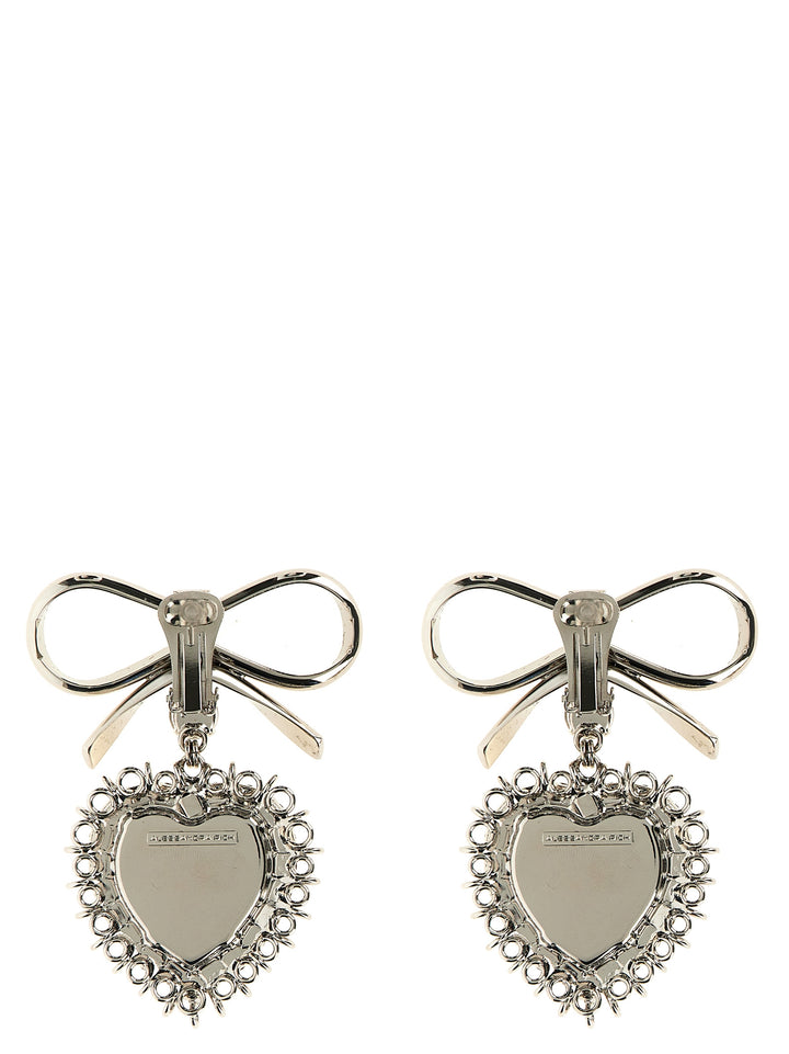 Alessandra Rich Metal Bow Earrings Jewelry - Silver | 3295fb42567fbd4d38b8319723f9c1562bc255a4