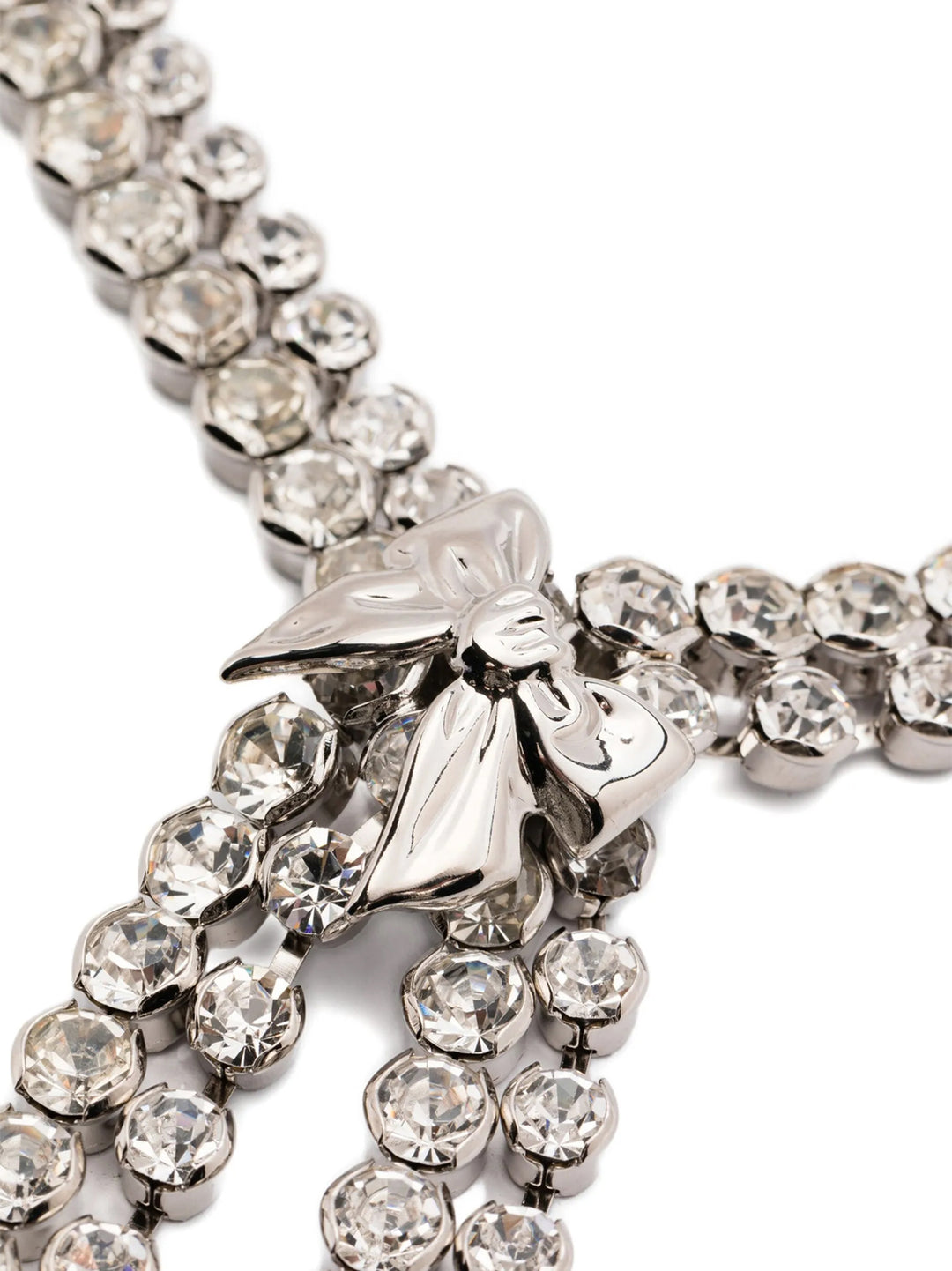 Alessandra Rich Bow Crystals Necklace Jewelry - Silver | b070752a14b5eb96699f6f9a961b12d2c64aef19