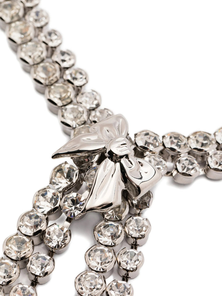 Alessandra Rich Bow Crystals Necklace Jewelry - Silver | b070752a14b5eb96699f6f9a961b12d2c64aef19