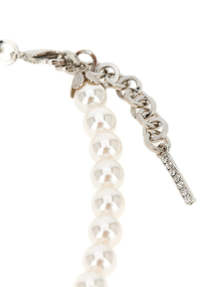 Alessandra Rich Pearl Heart Necklace Jewelry - White | ae776085445b7eb112fdbf89dbf10371b2813d97