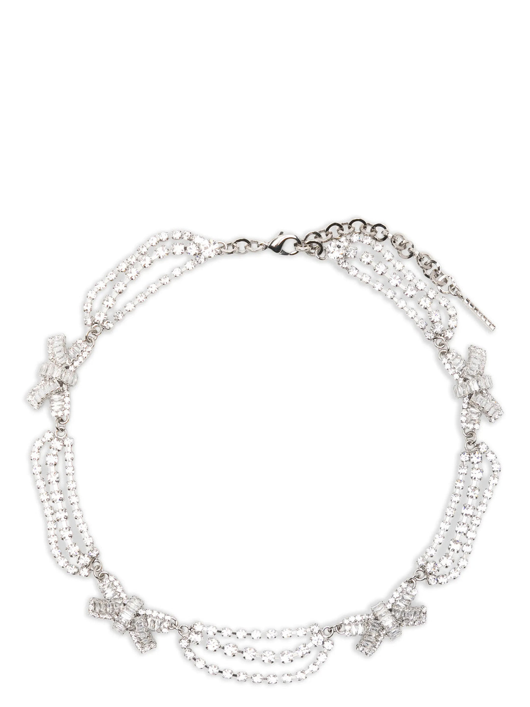 Alessandra Rich Bow Necklace Jewelry - Silver | 9e6cc9b90640de56fe5e89f291d7d6f5451ca392