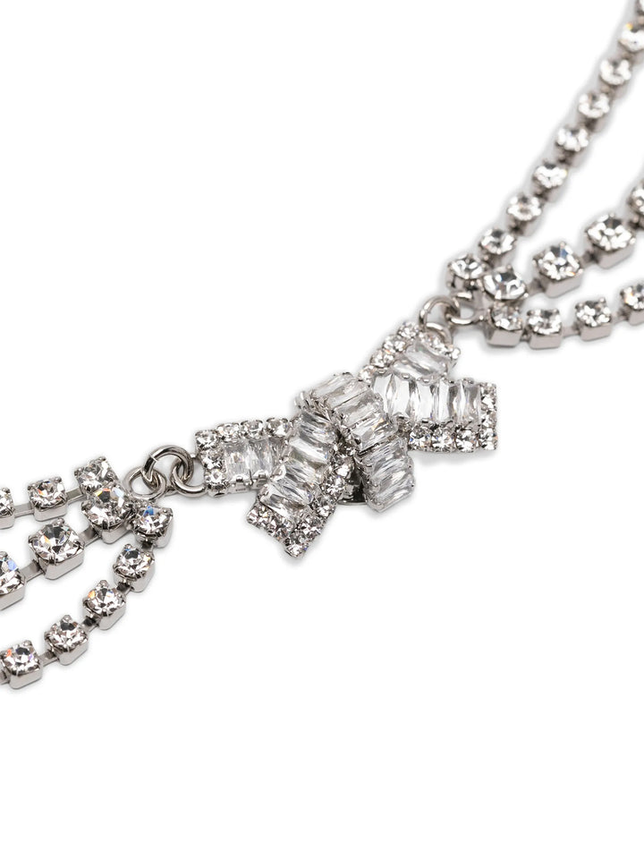 Alessandra Rich Bow Necklace Jewelry - Silver | 442358c015fbe2756381900a6a8eaef554a35b71