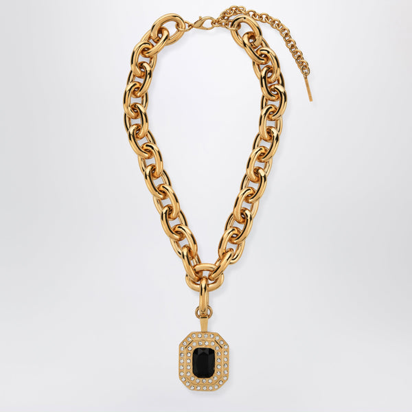 Gold-Tone Chain Necklace With Pendant