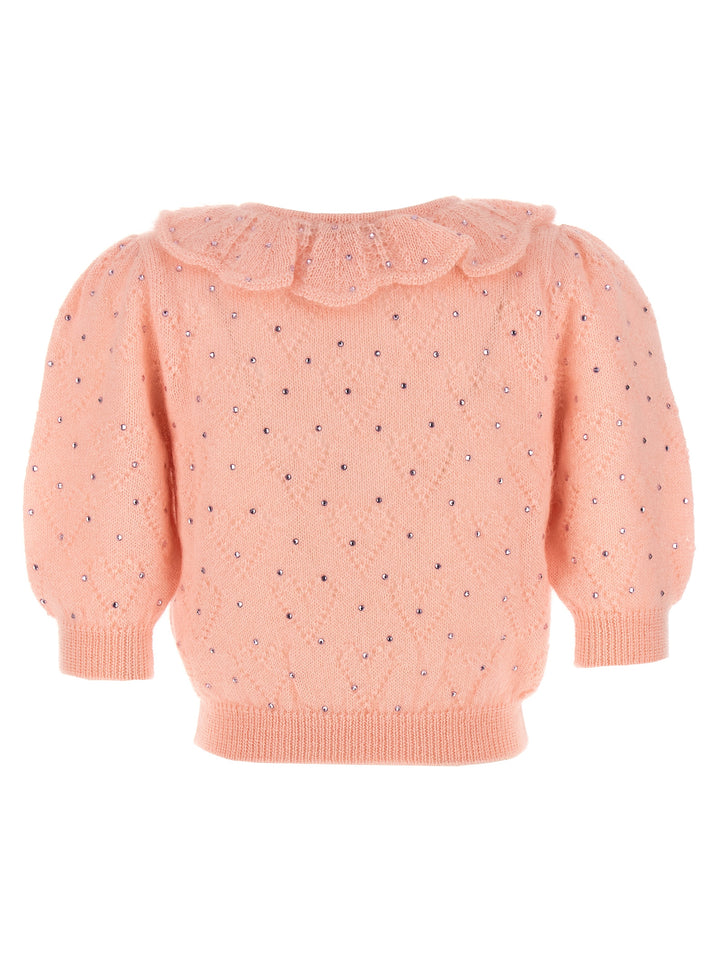 Alessandra Rich Rhinestone Sweater Sweaters and Cardigans - Pink | 2798d583385539ecb5120c1af245189f28e0ccac