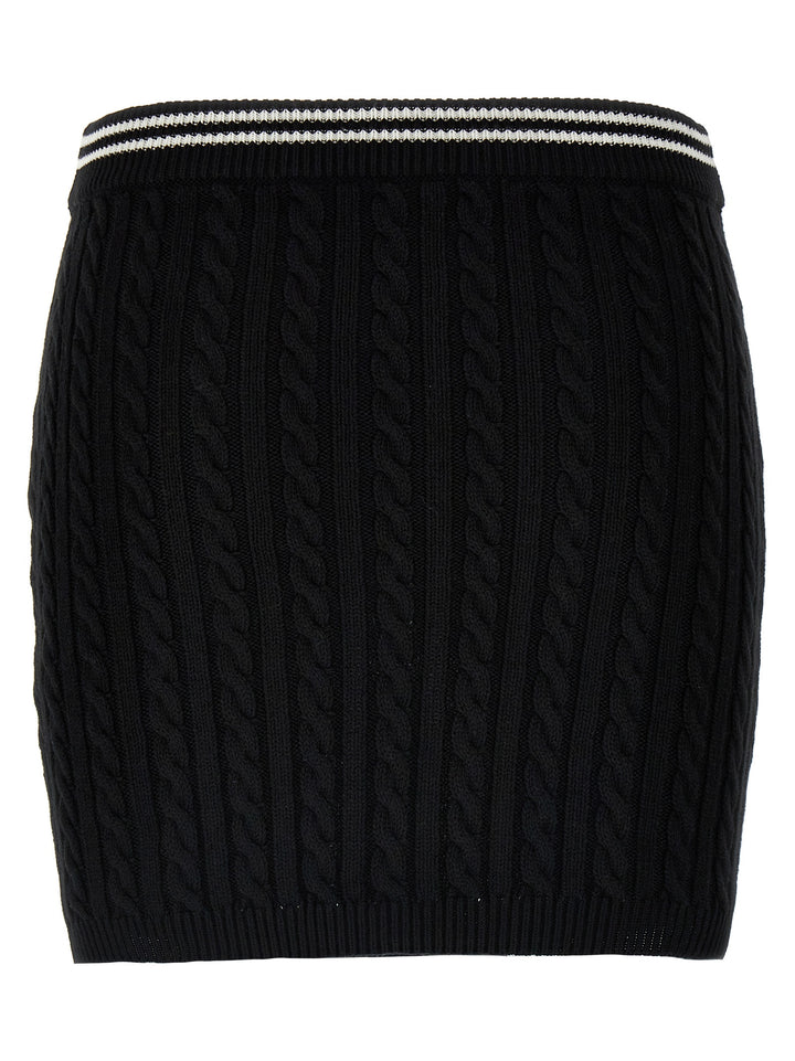 Alessandra Rich Braided Skirt Skirts - White/Black | 0d16ac45ddb431301c0f36f102dc715ac1260c9a