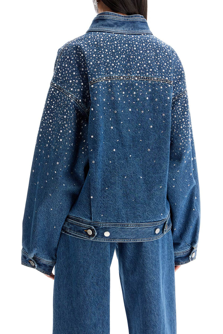 Bomber In Denim Con Strass