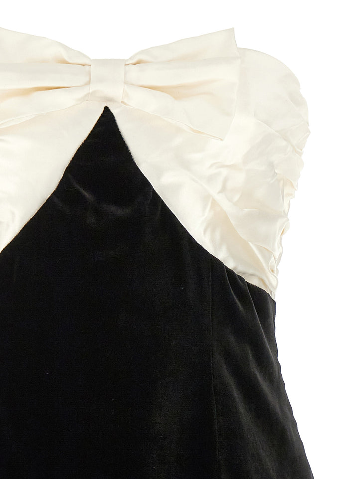 Bow Short Dress Dresses White/Black