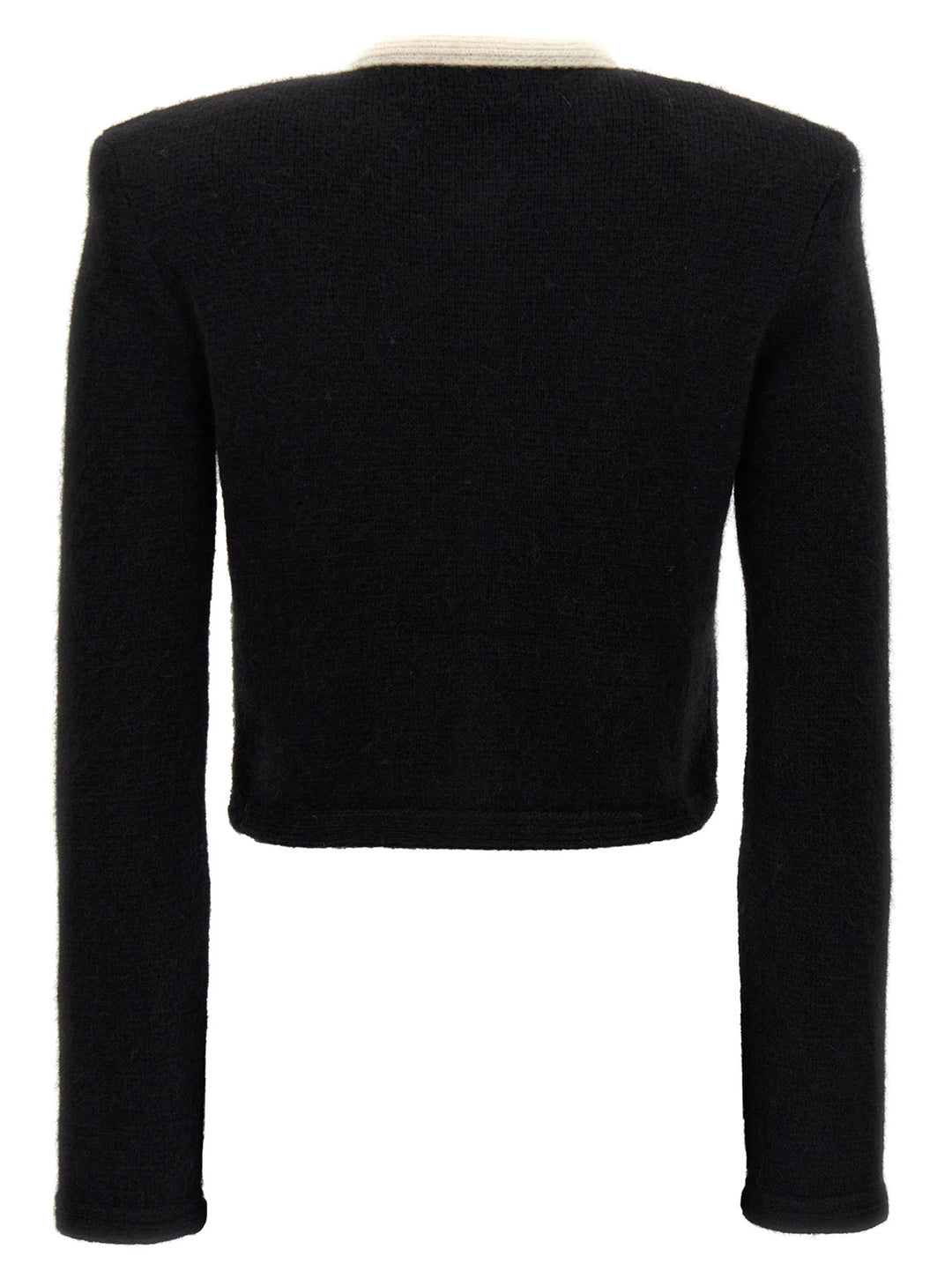 Alpaca Cropped Cardigan Sweater, Cardigans Black