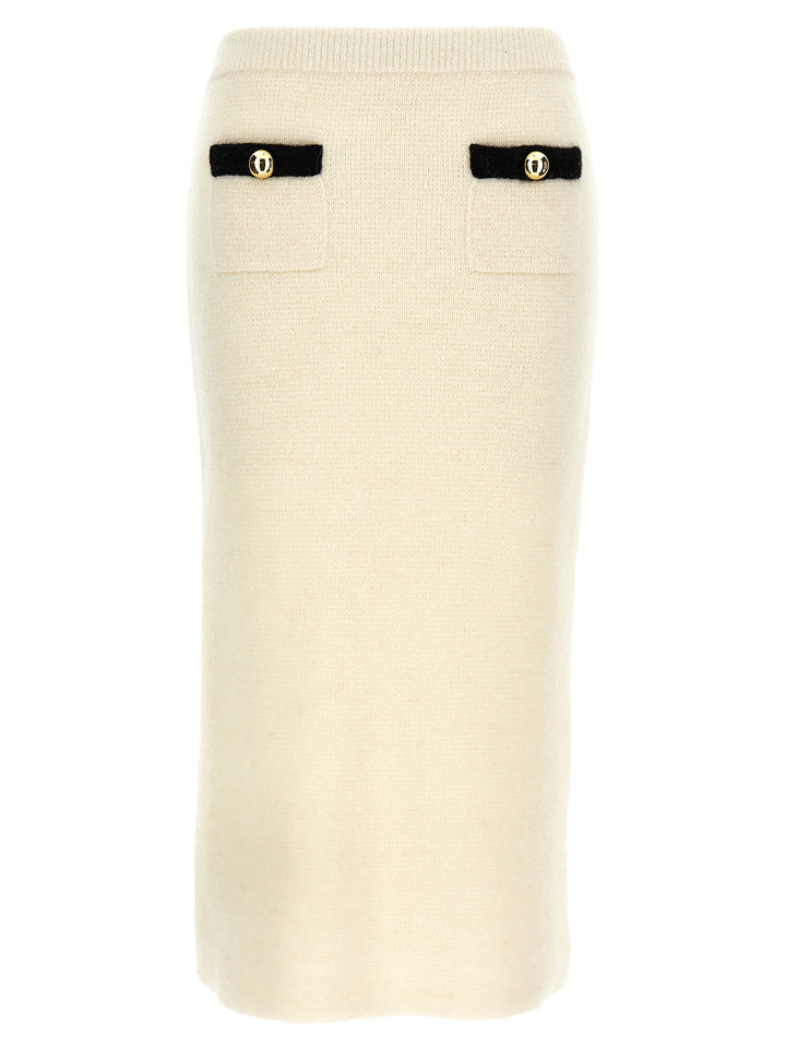 Alpaca Midi Skirt Skirts White