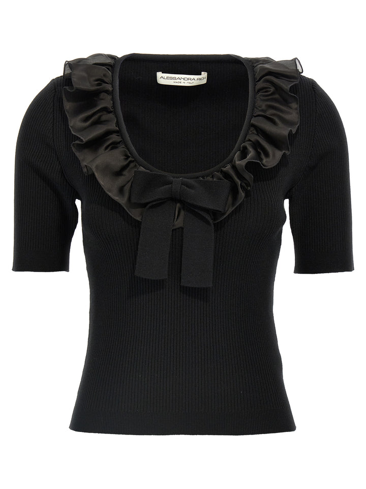 Alessandra Rich Ruffle T-shirt - Black | 7ebf54375574fd0eeb872a1134ac6d2b659d1970