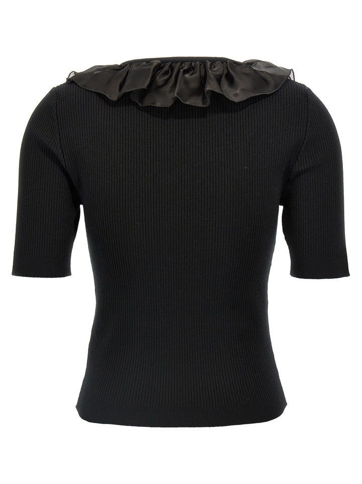 Alessandra Rich Ruffle T-shirt - Black | 0c5253cf8a916d716ad379f61085d7993ddd0791