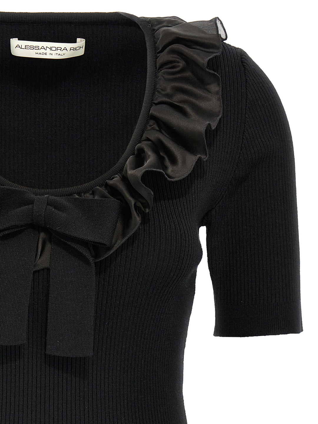 Alessandra Rich Ruffle T-shirt - Black | dec154afdddc020588643e11693ce41bee1fd65a