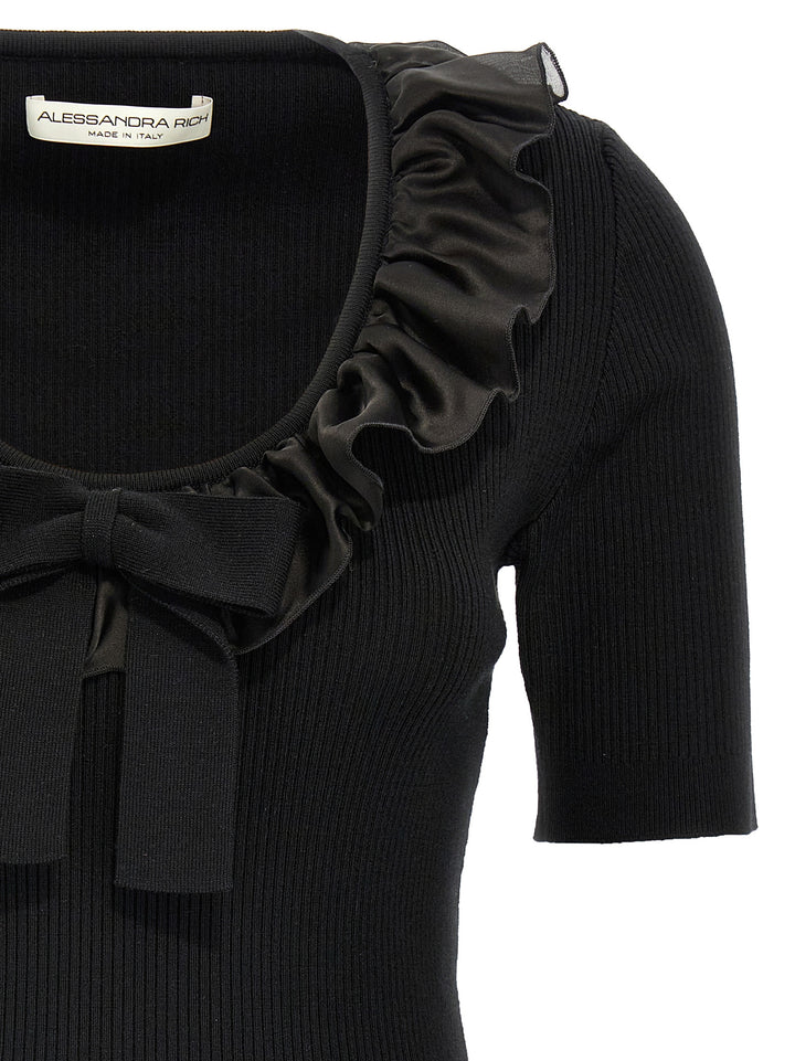Alessandra Rich Ruffle T-shirt - Black | dec154afdddc020588643e11693ce41bee1fd65a