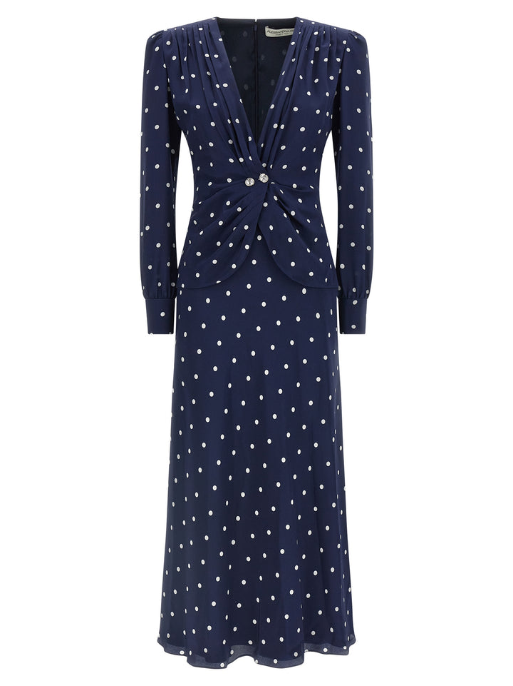 Alessandra Rich Polka Dot Dress Dresses - Blue | 08ad62facd7246bfa516673358e6f10170b88c8d
