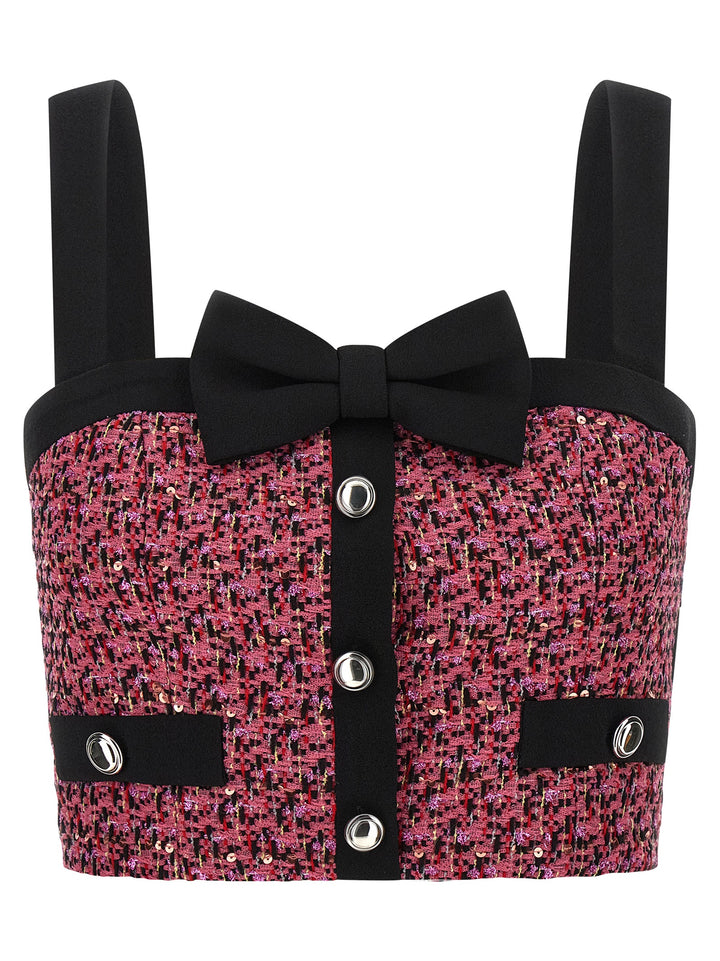 Alessandra Rich Tweed Top Tops - Pink | e14b9aa42382e8d4d0c07c33aa714bf11b1562ca