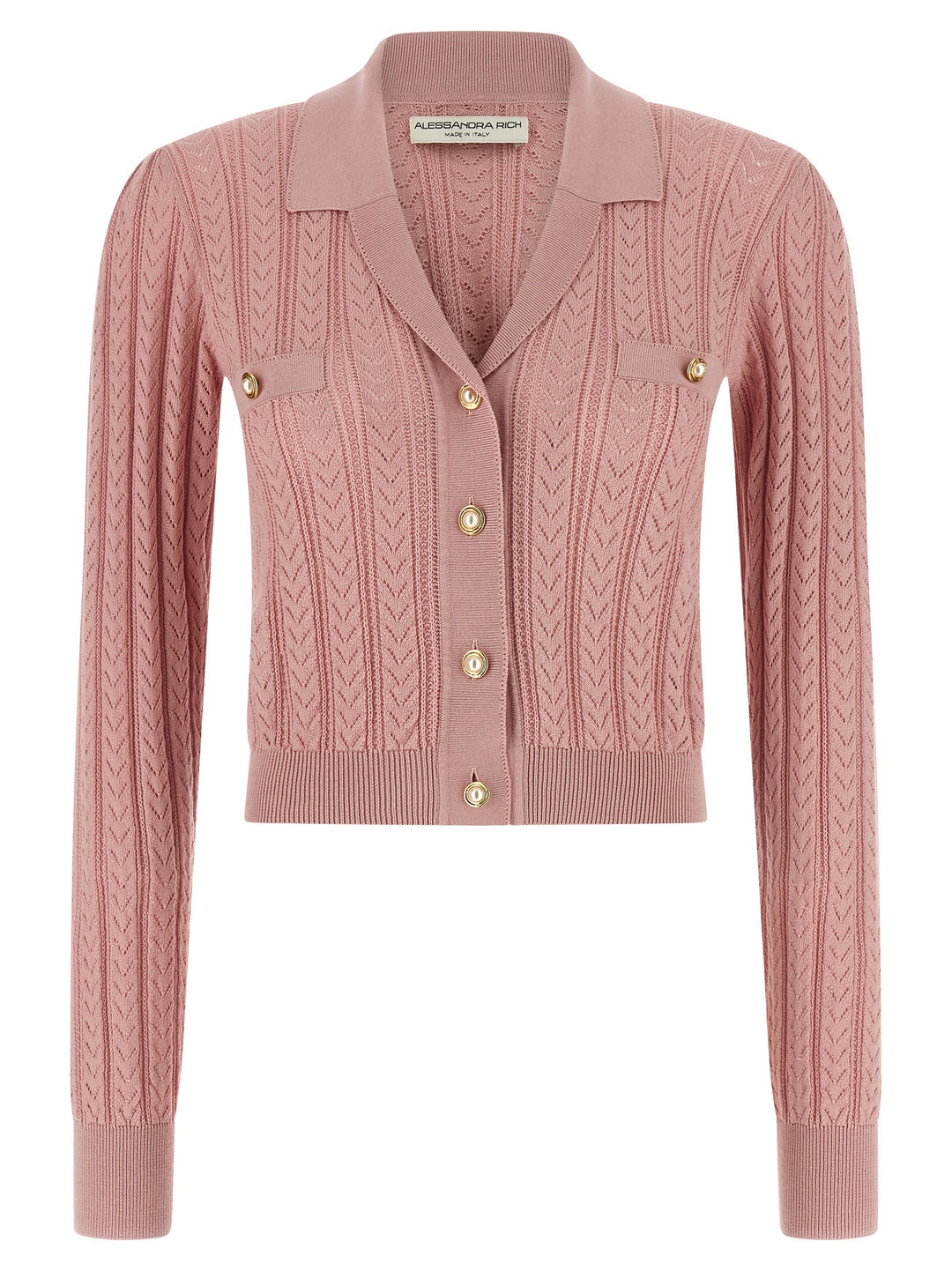 Alessandra Rich Knit Cardigan Sweaters and Cardigans - Pink | 95b88ec5a81aeb8b7105b9ab93fc418f7fbedc18