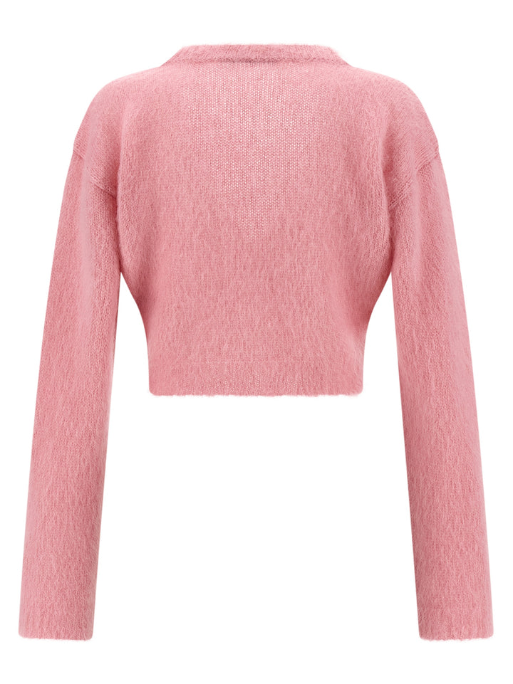 Alessandra Rich Carded Mohair Sweaters and Cardigans - Pink | ef7903a259cadc5c3d1bb8a61c4cf6810fdaff68