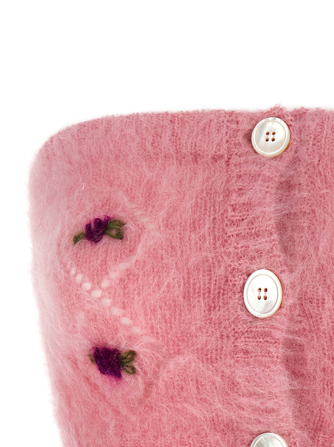 Alessandra Rich Carded Mohair Tops - Pink | 2632b1cd51675cd2e385bb095e5f7c8b232e3239