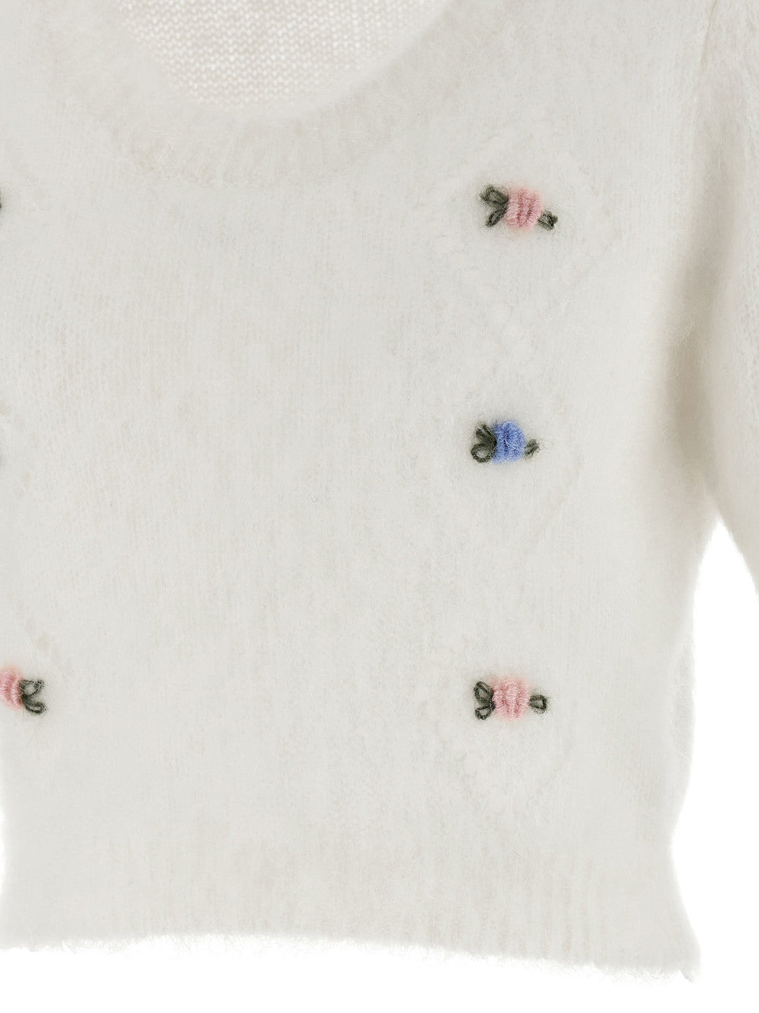 Alessandra Rich Carded Mohair Sweaters and Cardigans - White | 42cf3c26c2b89c9fac3c52f59429f23790852944