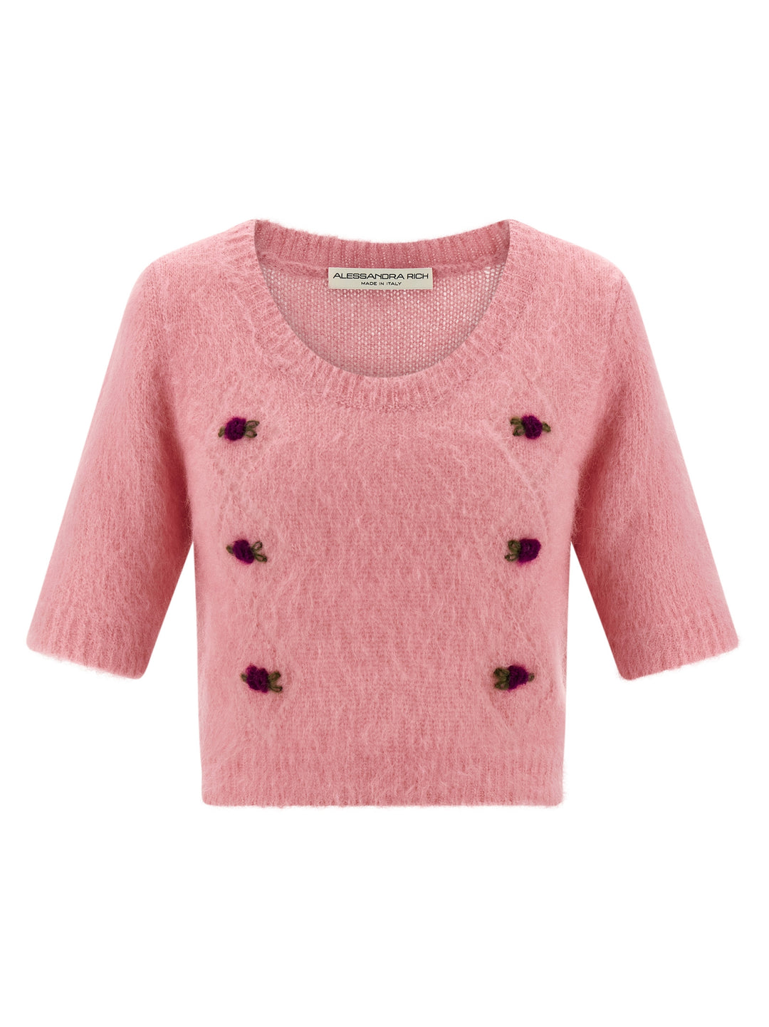 Alessandra Rich Carded Mohair Sweaters and Cardigans - Pink | 208bcc4ed5653abd219748715d24ecb25485f2af