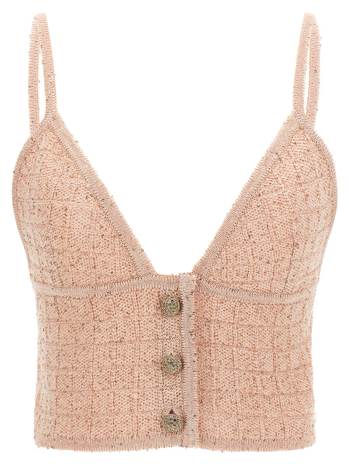 Alessandra Rich Sequin Top Tops - Pink | ca47799850a026c988bd63eaa3f0dbcbe83c76c1