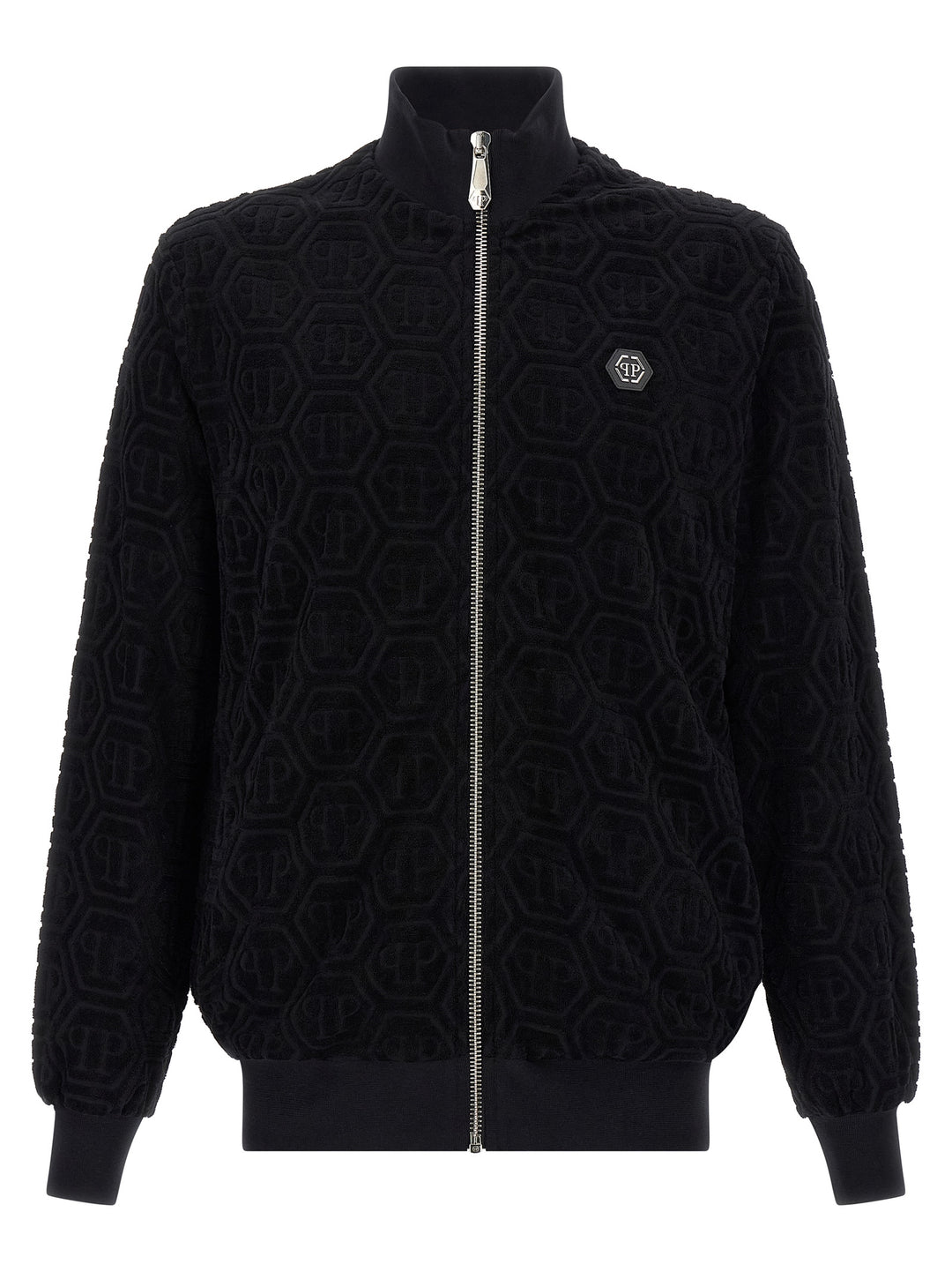 Philipp Plein Jacquard Monogram Sweatshirt - Black | 18c2a4494278bf9edd118a47263f6589c8944b9a