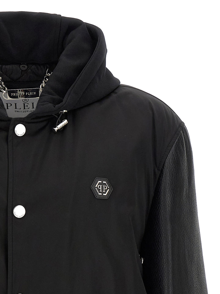 Philipp Plein Varsity Puffer Jackets - Black | a2201ffa2c8b0bf0ae9bf861e65a831fc2306ffa