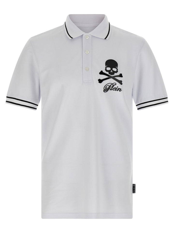 Philipp Plein Skull & Bones Polo - White/Black | 8a7572be63b0c5b0c1197bd6a1f1464c0c527857