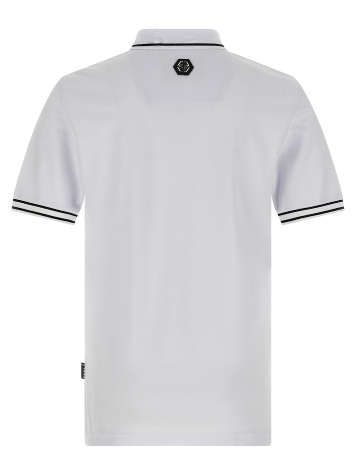 Philipp Plein Skull & Bones Polo - White/Black | 2ac54cb9ed8d2a99c852c980f1965c4a428695a8