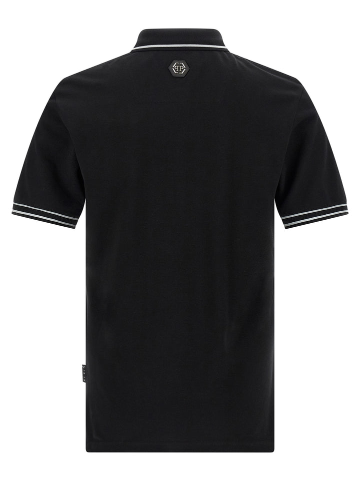Philipp Plein Skull & Bones Polo - Black | 7737c30725aaa87267ebf9c8848c72649581f55c