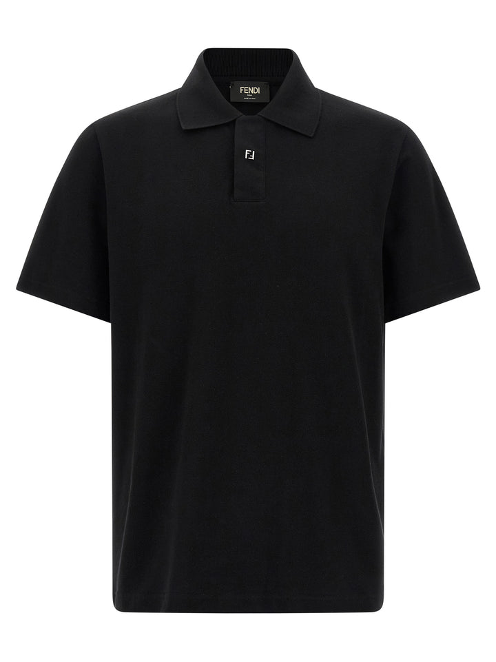 Fendi Piquet  Shirt Polo - Black | befa350831b64113df15a018b10096e82455f109