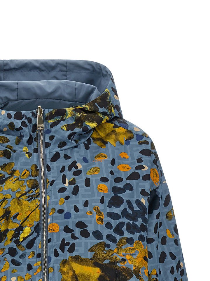 Fendi Reversible Windbreaker Puffer Jackets - Blue | c3582ba5963f11bddcf9a4e5ceb0e7f44f97973a