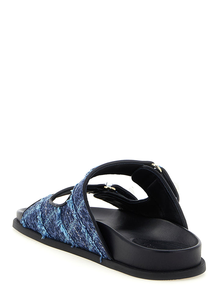Jimmy Choo Fayence Sandals - Blue | 38be9b904b02f5695fcd2fd63904ecd93f7b8251